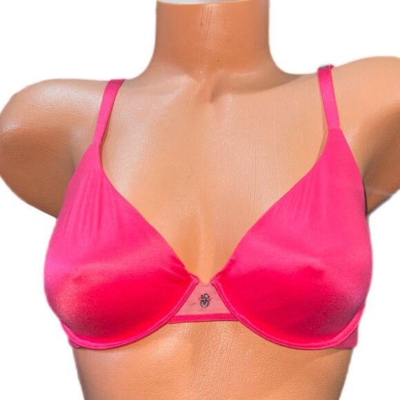 Victoria’s Secret Fabulous Supersoft Satiny unlined semi demi bra Coral - Picture 3 of 5
